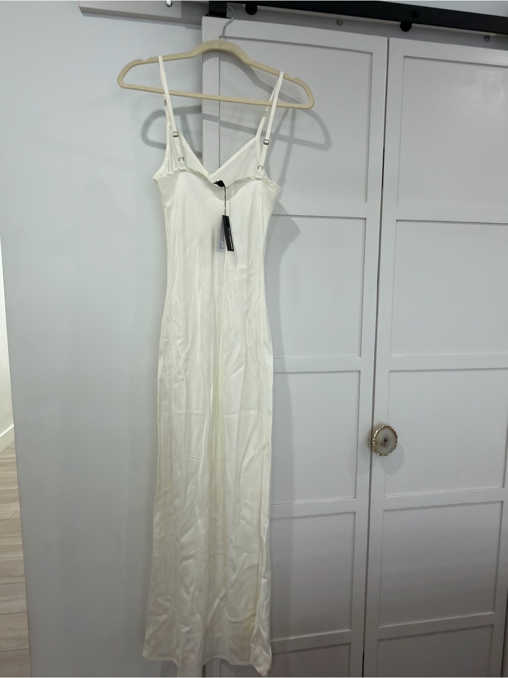 James Perse Cream Maxi Slip Dress with Adjustable Straps